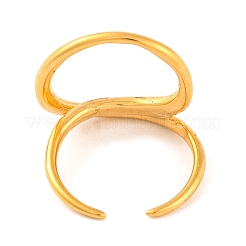 イオンプレーティング（IP）304ステンレススチールリングカフ指輪女性用  ゴールドカラー  20mm  usサイズ7（17.3mm）&nbsp;RJEW-S414-53B-G