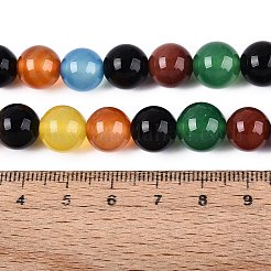 天然瑪瑙（染色・加熱）ビーズ連売り  スムーズなラウンド  ミックスカラー  10~11mm  穴：1mm  約38個/連  15.16''（38.5センチメートル）&nbsp;G-Q604-10MM-01