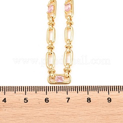 Colliers à maillons ovales en laiton pavé de zirconiums cubiques de 5 mm&nbsp;NJEW-D324-01G-05