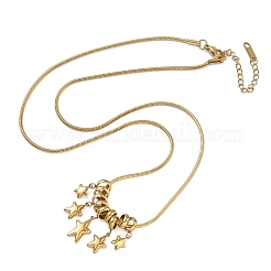 Collares con colgante de estrella de acero inoxidable 304&nbsp;SA-CBAFEB5-01G
