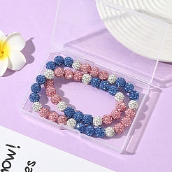 1 collier extensible en perles rondes et strass en argile polymère&nbsp;NJEW-SP0001-14I