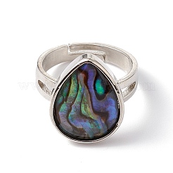 Регулируемые кольца из натуральной раковины пауа RJEW-G260-01P-01