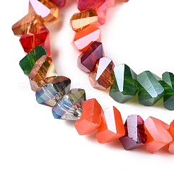 Стеклянные бусины с гальваническим покрытием  GLAA-T023-A17-01