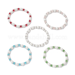 Браслеты из круглых бусин из перламутрового стекла и жемчуга для женщин BJEW-JB12740