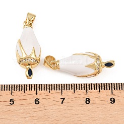 Ciondoli in smalto con zirconi cubici a micro pavimentazione in ottone&nbsp;KK-Z146-06G-03