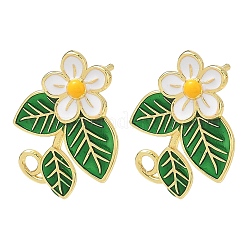 Boucles d'oreilles en laiton émaillé pour femme&nbsp;EJEW-A167-25G-01