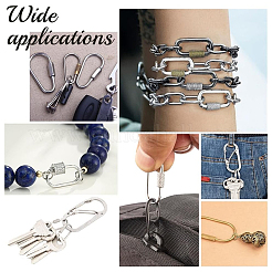 5 шт. латунные подвески-замки с винтовым карабином KK-UN0002-02