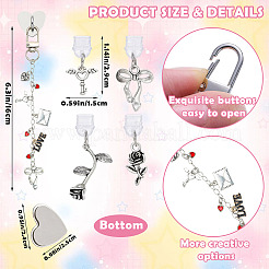 6 support de téléphone portable en fer et [1] bouchon anti-poussière en PVC pour téléphone portable&nbsp;HJEW-SW00475
