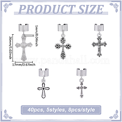 40 pieza de colgante decorativo de estetoscopio con forma de cruz de aleación de 5 estilos&nbsp;HJEW-ME00140