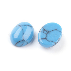 Synthetische blaue Türkiscabochons&nbsp;G-F528-29-6x8mm