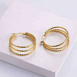 6 пара винтажных ретро-сережек из нержавеющей стали с тройными кольцами XW5177-2