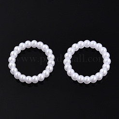 Anillos de unión de perlas de imitación de plástico abs&nbsp;OACR-T015-06B-01