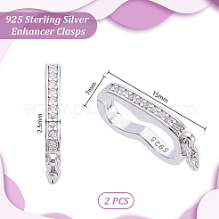 2 fermoir torsadé anti-ternissement plaqué rhodium avec 925 strass en argent sterling&nbsp;FIND-GA0005-42