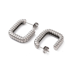 Rechteckige Ohrstecker aus 304 Edelstahl für Damen&nbsp;STAS-S147-01P
