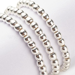 3 Stück 3 Stil natürliche weiße Jade & synthetischer Hämatit Perlen Stretchringe Set mit Halbmond-Anhänger&nbsp;RJEW-JR00469-04