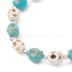 Браслеты из окрашенных синтетических бирюзовых бусин для мужчин&nbsp;BJEW-JB12104-02