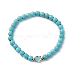 Braccialetti elasticizzati con perline rotonde con pietre preziose naturali e sintetiche&nbsp;BJEW-JB09881