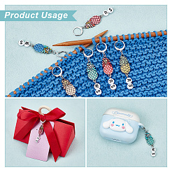 Подвесные маркеры петель с замком из сплава эмали и акрила HJEW-AB00107