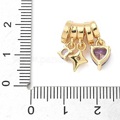 Латунные микро проложить кубического циркония бусы KK-D357-20G