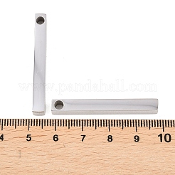 ステンレスペンダント201個  長方形のチャーム  ステンレス鋼色  40x5x5mm  穴：3mm&nbsp;STAS-P437-12P