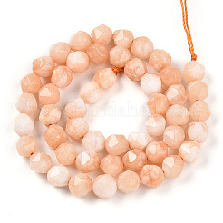 Teñidos naturales blancas abalorios de jade hebras&nbsp;G-T139-8mm-46T