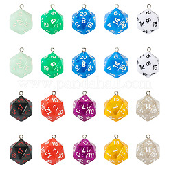 20шт 10 цвета полимерные многогранные подвески в виде кубиков FIND-TA0001-93