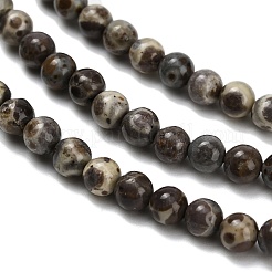 Нити бусин из натурального астроита и яшмы G-F814-A01-4mm