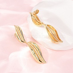 Pendientes colgantes de latón con micro pavé de circonitas cúbicas transparentes para mujer&nbsp;EJEW-F418-23G