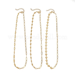 Collar de cadena mixta de eslabones de mariposa con forma de concha de pescado de acero inoxidable 304 para mujer&nbsp;NJEW-JN05991