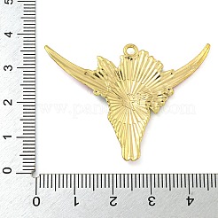 合金エナメルチャーム  ゴールドカラー  花飾りの牛の頭  パールピンク  34x45.5x2.5mm  穴：2mm  10個/セット&nbsp;FIND-Z049-02A-01G