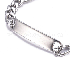 667 Edelstahl Figaro-Kette ID-Armbänder&nbsp;BJEW-G631-05P-1
