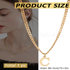Collier avec pendentif lettre en acier inoxydable 304&nbsp;NJEW-LP0001-33C-G