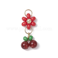 6 шт. 6-х цветные стеклянные подвески-семечки PALLOY-MZ00415