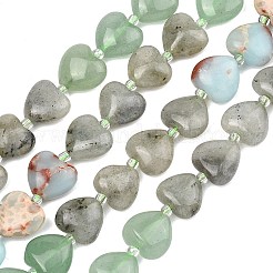 Colliers de perles en pierre shoushan synthétique à dégradé de couleurs&nbsp;G-B185-A05