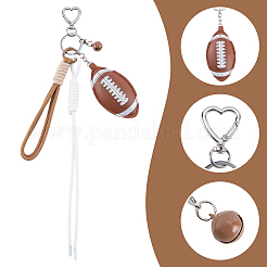 1 porte-clés en cuir PU sur le thème du sport&nbsp;KEYC-SP0001-67A