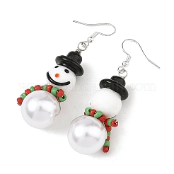 Pendientes colgantes de murano hecho a mano de navidad&nbsp;EJEW-JE07516-01