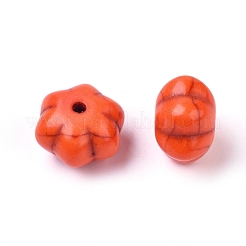 Осенняя тема окрашенные синтетические бирюзовые бусины X-G-M148-02-A