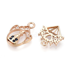 Латунные микро проложить кубического циркония подвески KK-T072-48G