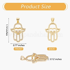 5pcs pendentifs en laiton micro pavé de zircone cubique placage en rack&nbsp;ZIRC-SZ0003-76