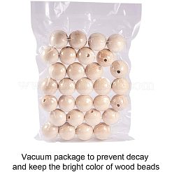 Незаконченные деревянные бусы WOOD-PH0008-17-WH