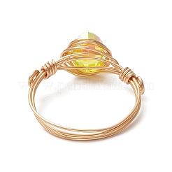 7 шт. 7-х цветные стеклянные кольца на палец RJEW-JR00926-01