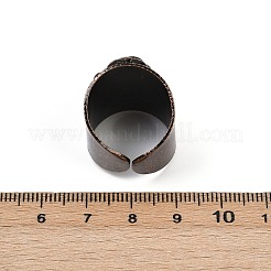 Латунь с натуральным лабрадоритом манжеты кольца&nbsp;RJEW-Z112-02R-01