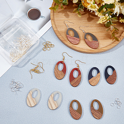 DIY-Sets zur Herstellung baumelnder Ohrringe aus Walnussholz&nbsp;DIY-OC0006-75
