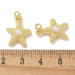 Подвески из латуни с имитацией жемчуга АБС KK-B124-06G