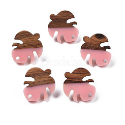 Серьги-гвоздики из смолы и ореха MAK-N032-027A