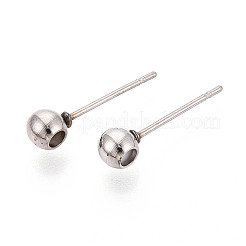 Componenti per orecchini a bottone in acciaio inossidabile 304&nbsp;STAS-F329-01A-P