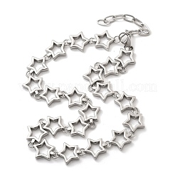 Ожерелья из нержавеющей стали 304 в виде звездных звеньев для женщин и мужчин NJEW-A043-05P