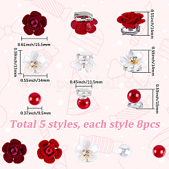 40 шт. заколка для волос из цинкового сплава и АБС-пластика&nbsp;OHAR-SC0001-17