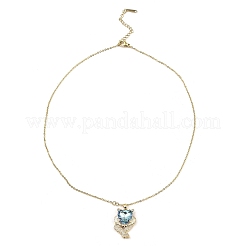 Ожерелья с подвеской из светлого золота и латуни с микропаве в виде льва с кубическим цирконием NJEW-E105-17KCG