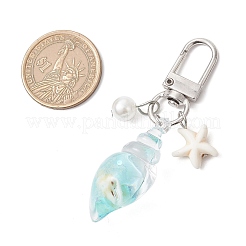 Светящиеся в темноте акриловые украшения в виде раковин&nbsp;HJEW-JM03290-01